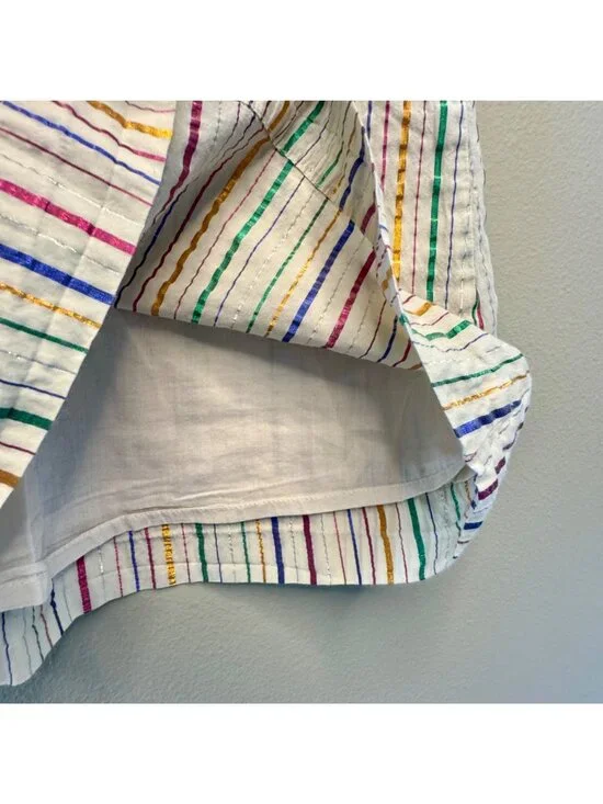 HANNA ANDERSSON Metallic Striped Dress Girls 6-7 120 Rainbow Shimmer Tunic Top - Picture 5 of 8